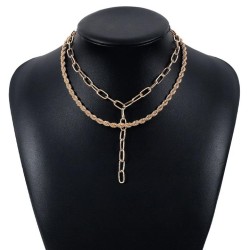 occidental style retroY chain tassel necklace  brief twisted chain fashion Dou..
