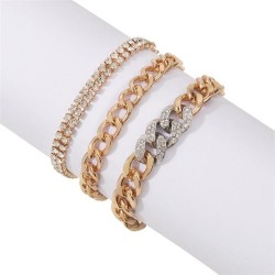 occidental style brief diamond chain  head trend punk wind exaggerating bracel..