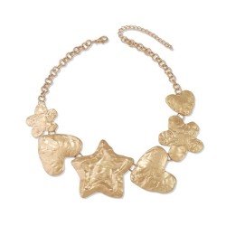occidental style exaggerating new star love flowers necklace  creative Metal w..