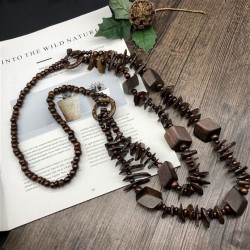 retro color long necklace  hedging ethnic style collocationnecklace