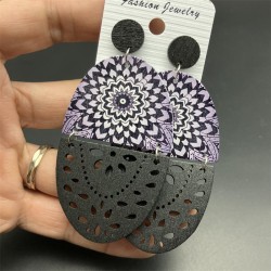  occidental style retro exaggerating long earrings print hollow Earring newear..