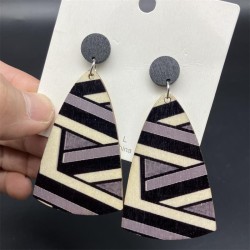  Bohemia long earrings occidental style exaggerating color Stripe Earringearri..