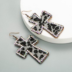 occidental style exaggerating Word Double surface print leopard earrings real..