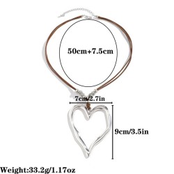 occidental style exaggerating big love pendant necklace  fashion Metal sweater..