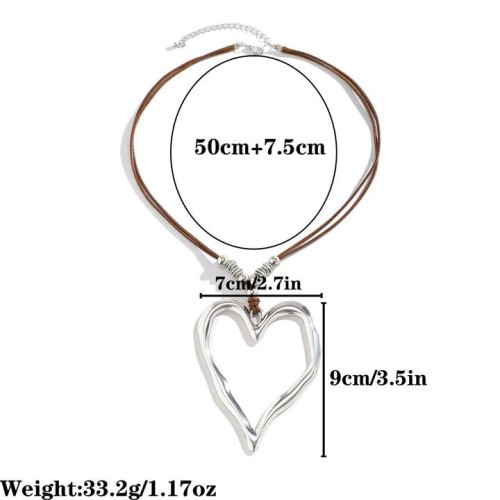 occidental style exaggerating big love pendant necklace  fashion Metal sweater chain samll