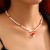  occidental style pendant necklace set Pearl beads trend collocation woman necklace