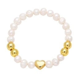 occidental style Pearl love bracelet samll high star Peach heartbra