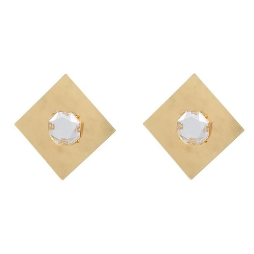 Autumn and Winter square Alloy earrings occidental style Earring woman more resin surface Metal ear studearrings
