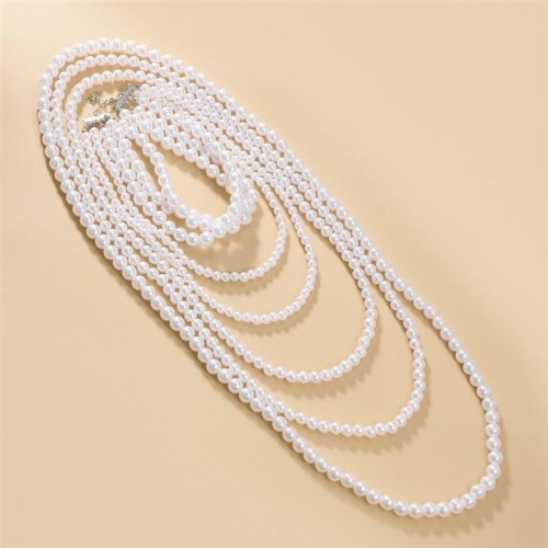 Autumn and Winter multilayer imitate Pearl necklace four lady banquet occidental stylenecklace