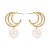 E Metal temperament hollow Pearl earrings  samll fashion Irregular geometry ear stud