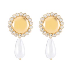  palace wind Ladies temperament Pearl earrings  retro samll embed drop earring..