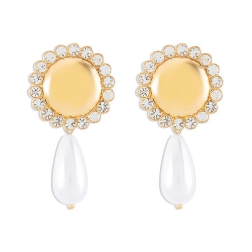  palace wind Ladies temperament Pearl earrings  retro samll embed drop earring woman