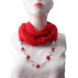 ethnic style ornament pure color Round ceramic gem necklacel travel scarves