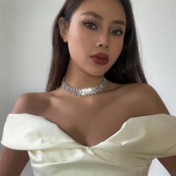 occidental style  fully-jewelled clavicle necklace woman  samll all-Purpose ch..