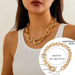 occidental style  punk trend aluminum chain multilayer necklace  fashion geome..