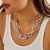 occidental style  punk trend aluminum chain multilayer necklace  fashion geometry Metal buckle 