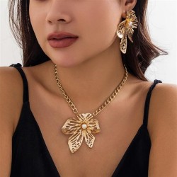 occidental style exaggerating wind big flower necklace woman  samllins Metal t..