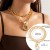 occidental style  trend personality aluminum chain multilayer necklace  fashion geometry Metal buckle 