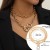 occidental style  trend personality aluminum chain multilayer necklace  fashion geometry Metal buckle 