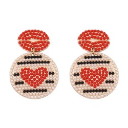 occidental style fashion exaggerating love lips imitate Pearl lady pendant per..