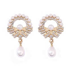 occidental style geometry embed Rhinestone geometry fashion pendant Pearl pers..