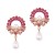 occidental style geometry embed Rhinestone geometry fashion pendant Pearl personality creative lady Earring