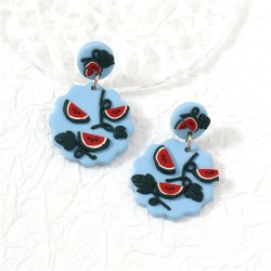  geometry watermelon lovely color temperament all-Purpose earrings woman