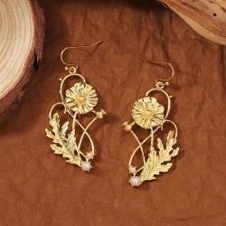  palace wind wind flowers temperament all-Purpose earrings woman