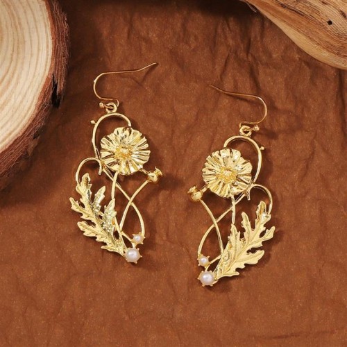  palace wind wind flowers temperament all-Purpose earrings woman