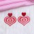  heart-shaped earrings ear stud sweet print Acrylic samll earring Earring lady