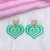  heart-shaped earrings ear stud sweet print Acrylic samll earring Earring lady