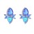 Alloy drop glass diamond row diamond flowers earrings fashion creative banquet ear stud samll high Earring