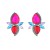 Alloy drop glass diamond row diamond flowers earrings fashion creative banquet ear stud samll high Earring