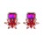 occidental style fashion square glass diamond earrings samll high retro womanearrings