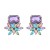 occidental style fashion square glass diamond earrings samll high retro womanearrings
