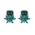 occidental style fashion square glass diamond earrings samll high retro womanearrings