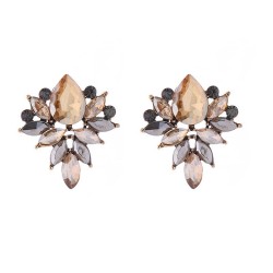 earrings occidental style retro palace wind colorful diamond flowers earrings ..