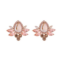 earrings temperament retro geometry glass diamond earrings samll Alloy diamond..