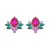 earrings temperament retro geometry glass diamond earrings samll Alloy diamond Earring