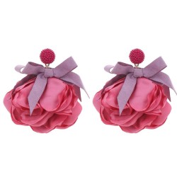 original Cloth bow flowers earrings occidental style fashion exaggerating wind..