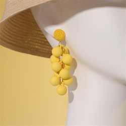 occidental style women color grape long style earrings Earring