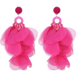  handmade Cloth flowers earrings woman  occidental style fashion exaggerating ..