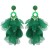  handmade Cloth flowers earrings woman  occidental style fashion exaggerating long style earring E