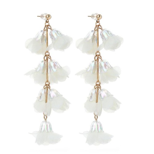  crystal flowers earrings  occidental style wind handmade Cloth long style tassel lady Earring