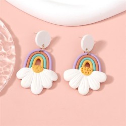  geometry rainbow lovely color temperament all-Purpose earrings woman