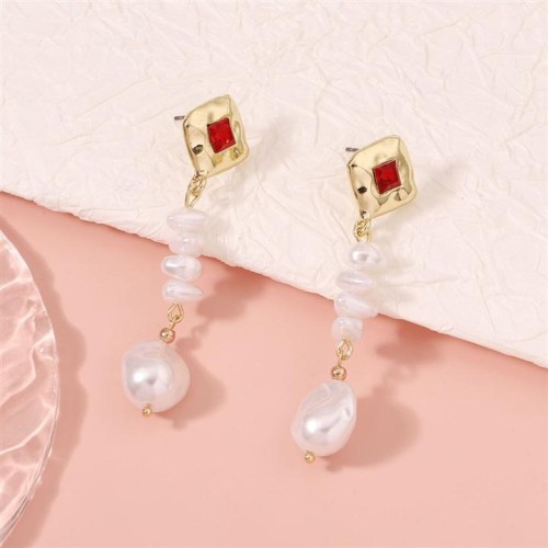  woman temperament all-Purpose trend fashion geometry Pearl Earring