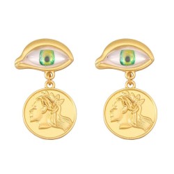  eyes temperament all-Purpose earrings ear stud woman