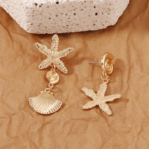  gold starfish Shells temperament all-Purpose trend fashion woman
