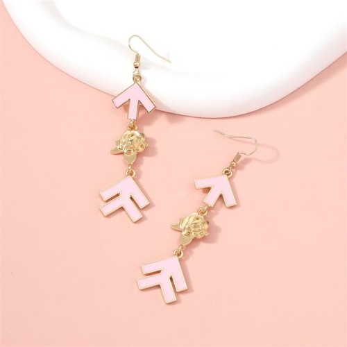  Alloy head long style all-Purpose temperament ear stud earrings Earring woman