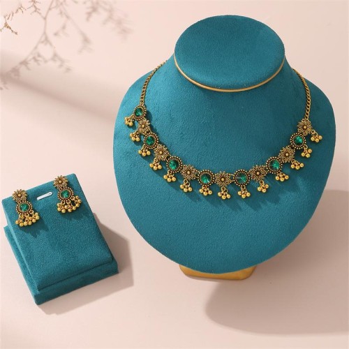  occidental style woman necklace ear stud set wind Metal Alloy ethnic style woman set